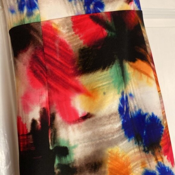 Milly Watercolor Multi Print Dress Criss Cross Back Statement Wedding‎ Size 2 - Picture 2 of 10
